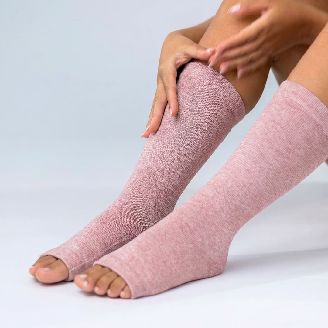 Mangas respiráveis de bambu para os pés — Ajuste de compressão suave