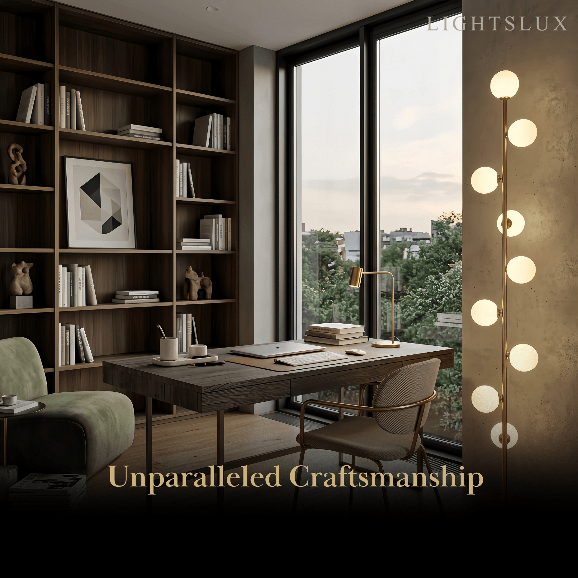 Lampadaire Moderne – Design Mince avec Globe en Verre pour Salon - Flindria