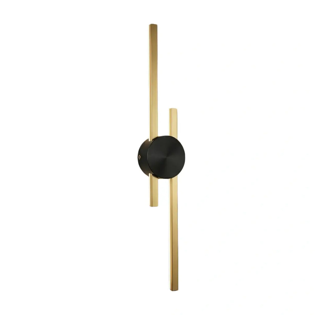 Modern Linear Wall Lamp - Black/Gold Metal for Living Room - Flindria