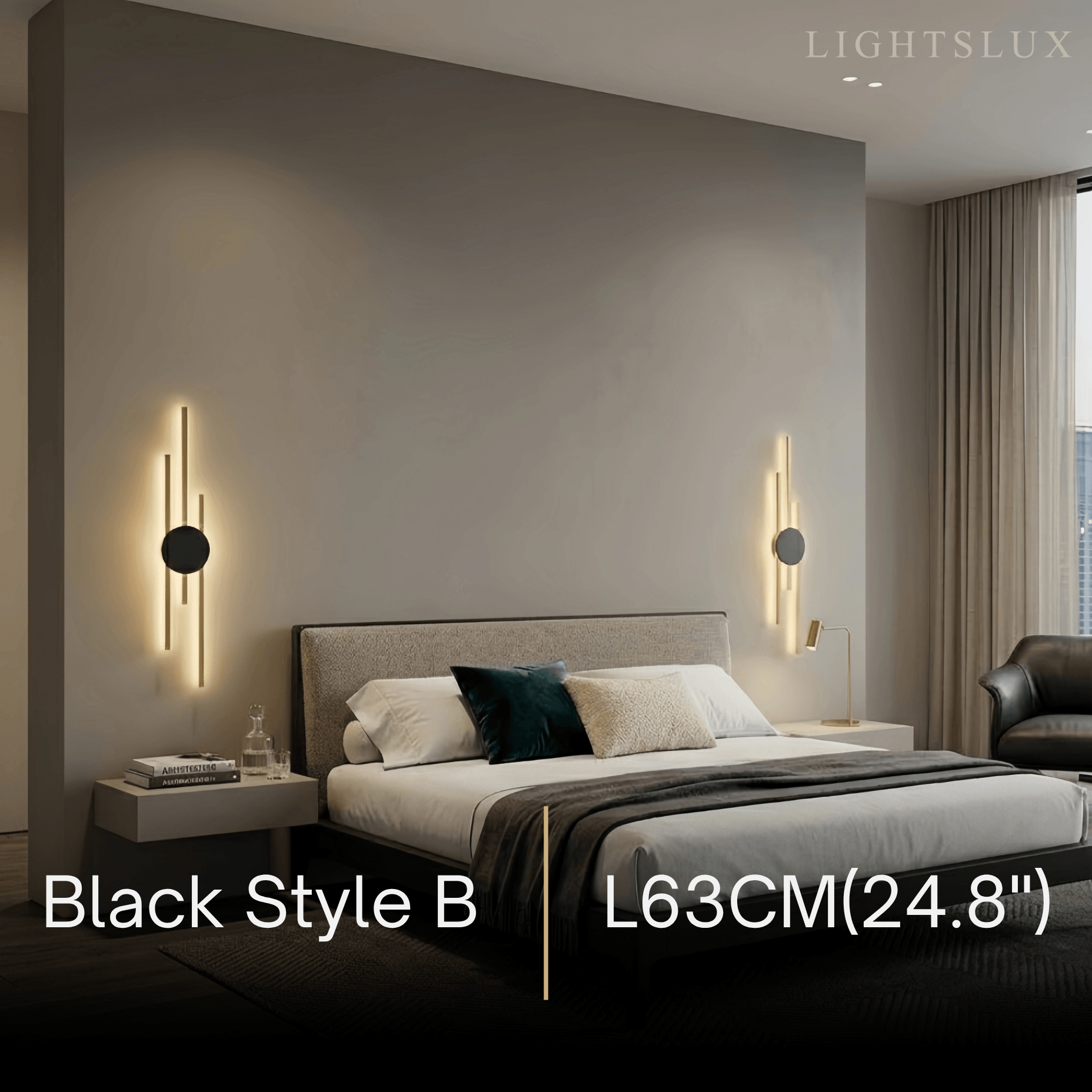 Modern Linear Wall Lamp - Black/Gold Metal for Living Room - Flindria