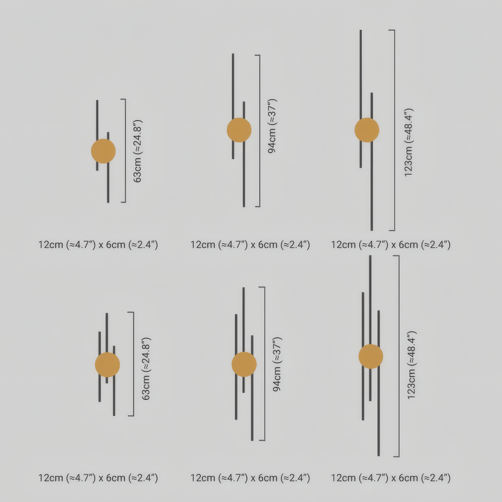 Modern Linear Wall Lamp - Black/Gold Metal for Living Room - Flindria
