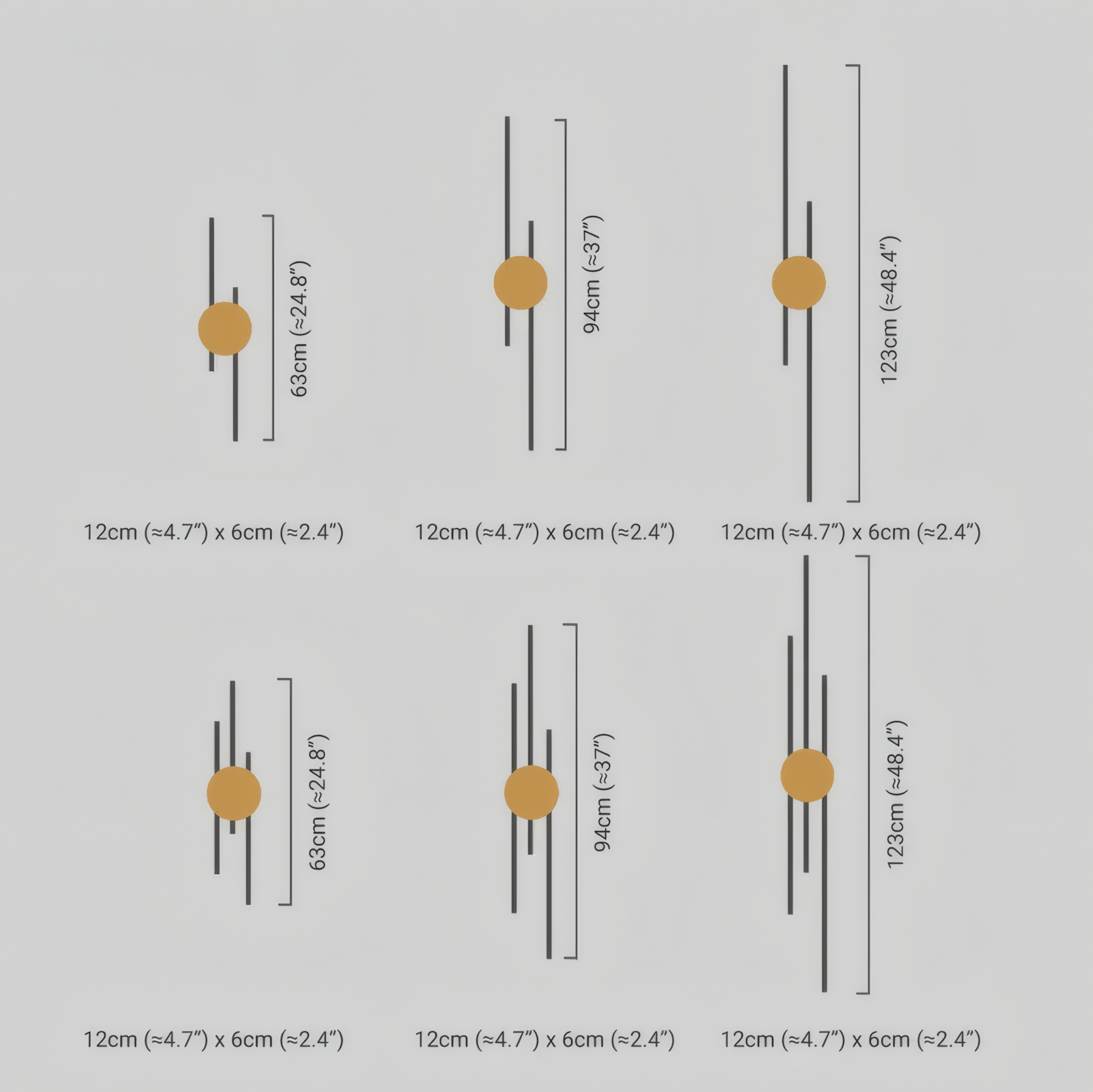 Modern Linear Wall Lamp - Black/Gold Metal for Living Room - Flindria