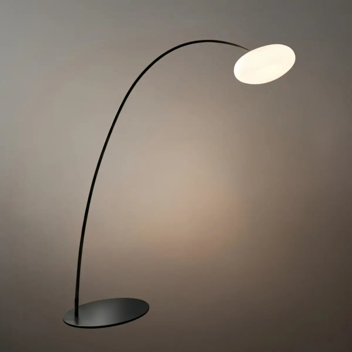 Lampadaire Minimaliste - Design Courbé Noir/Blanc, Dimmable pour Salon - Flindria
