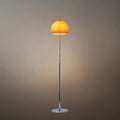 Modern Round Floor Lamp - Metal/Glass in Orange for Living Room - Flindria