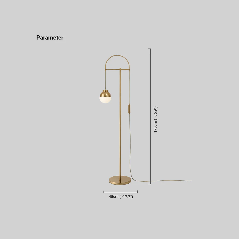 Moderne Guld Gulvlampe – Buet Metal Design til Stue - Flindria