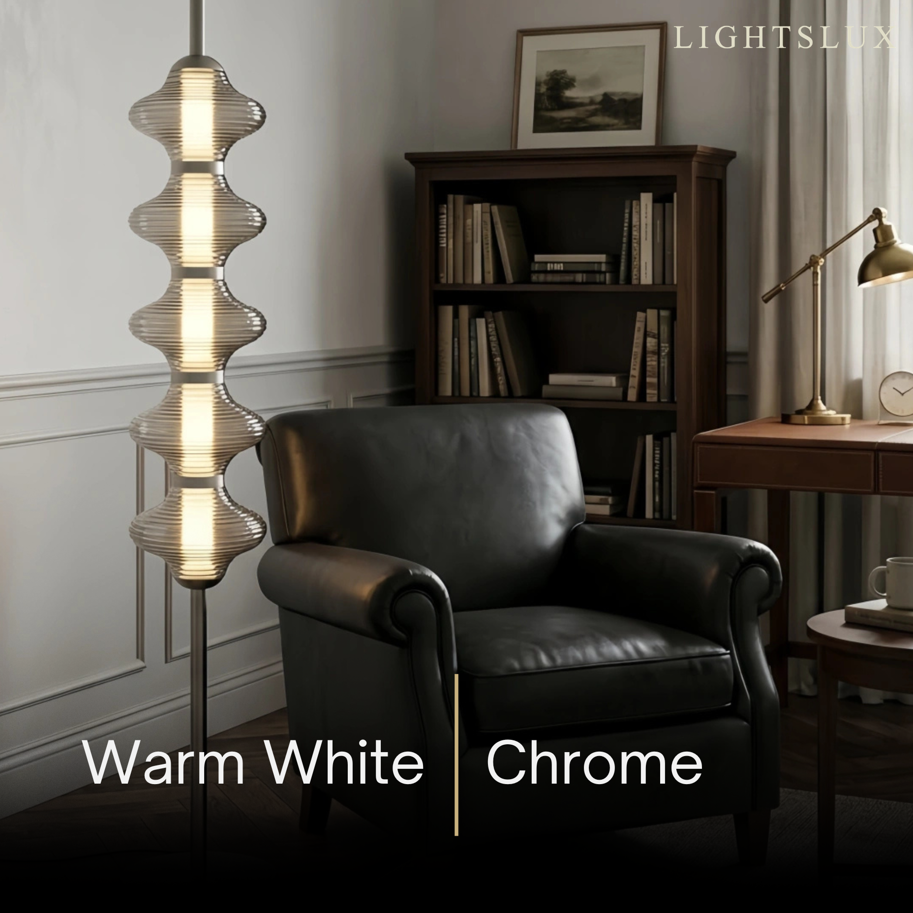 Modern Metal/Glass Floor Lamp - Orange Lantern Design for Bedroom - Flindria