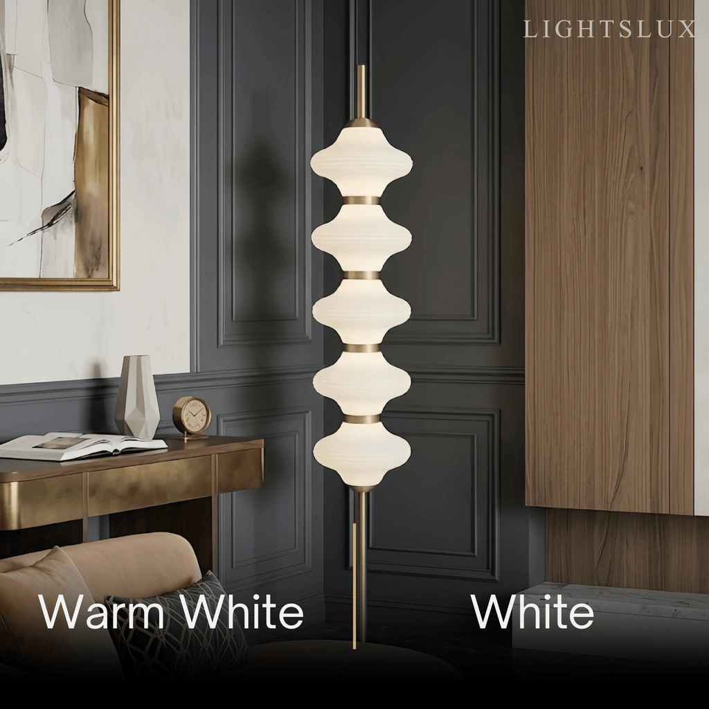 Modern Metal/Glass Floor Lamp - Orange Lantern Design for Bedroom - Flindria
