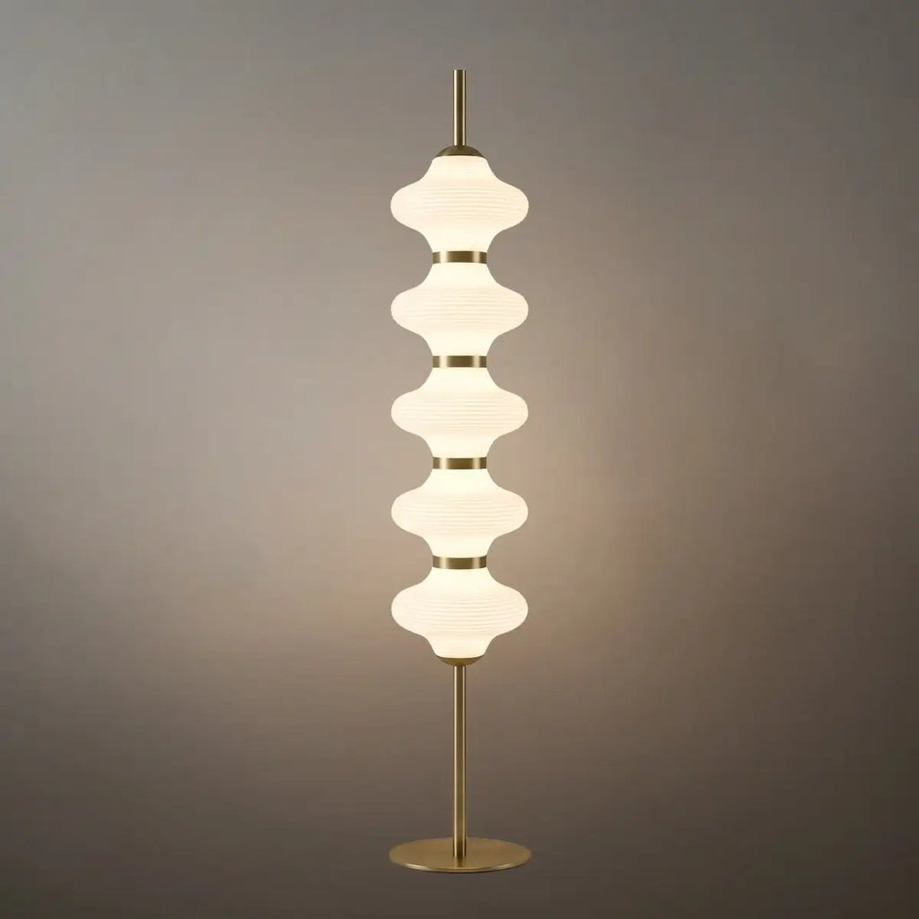 Modern Metal/Glass Floor Lamp - Orange Lantern Design for Bedroom - Flindria