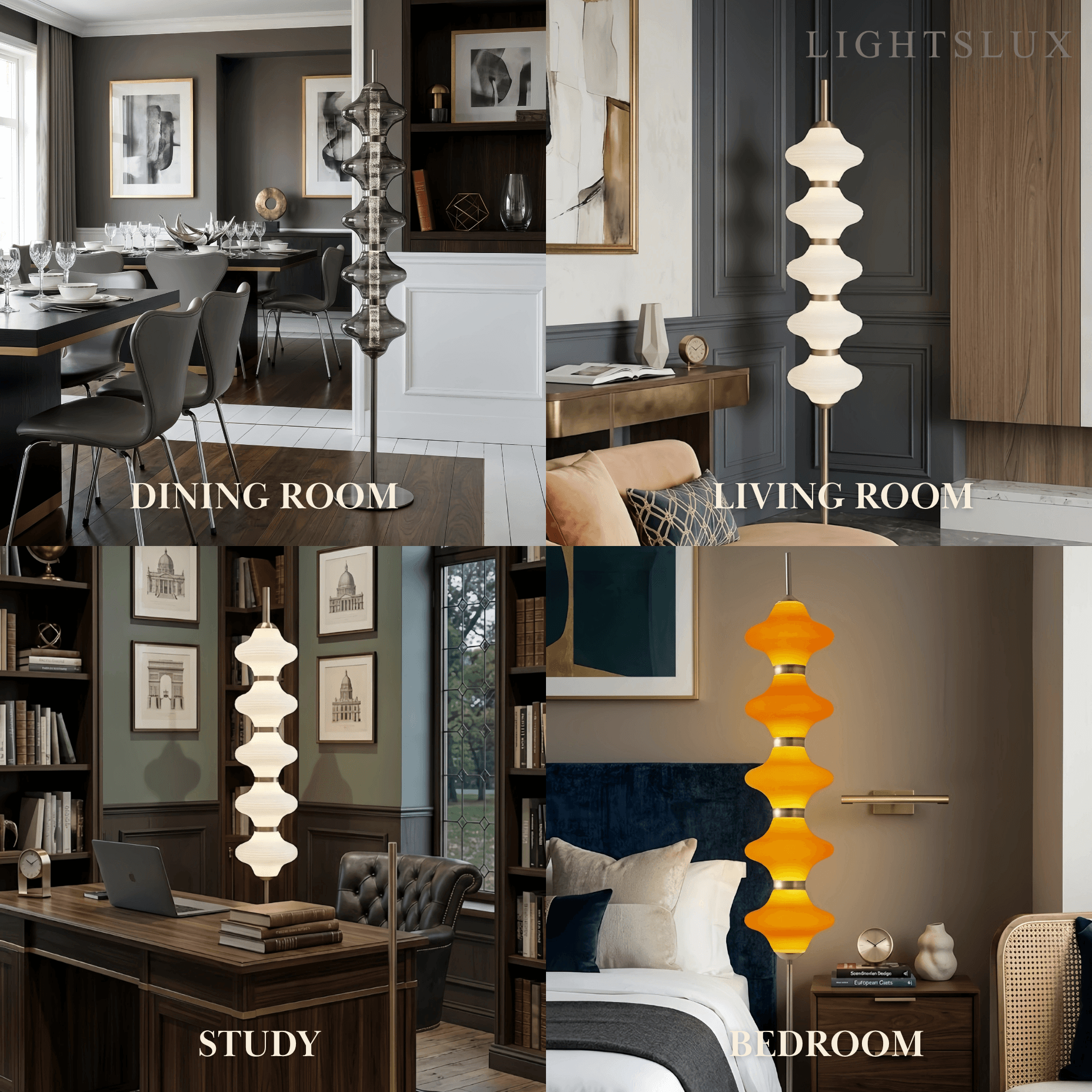 Modern Metal/Glass Floor Lamp - Orange Lantern Design for Bedroom - Flindria