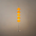 Modern Metal/Glass Floor Lamp - Orange Lantern Design for Bedroom - Flindria