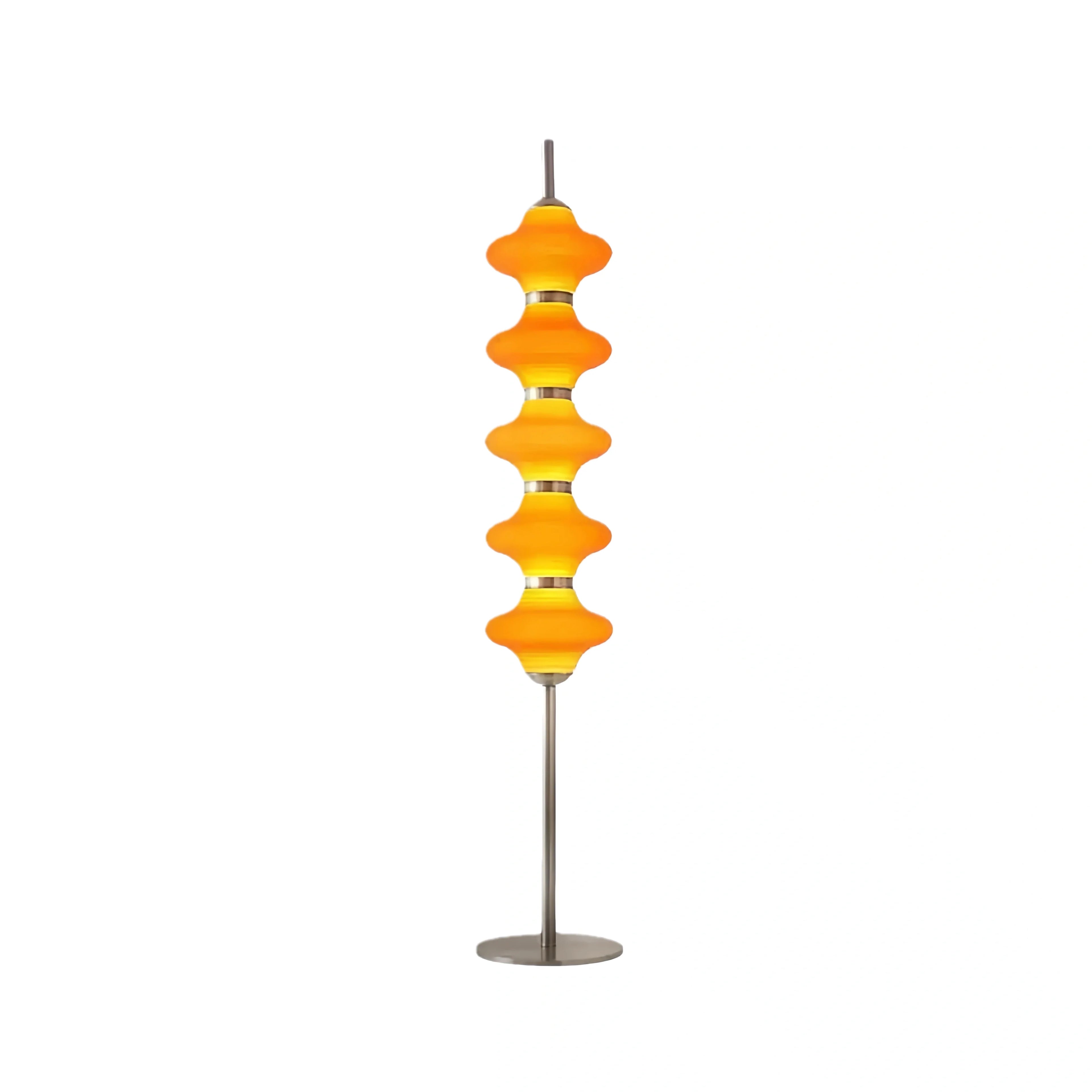 Modern Metal/Glass Floor Lamp - Orange Lantern Design for Bedroom - Flindria