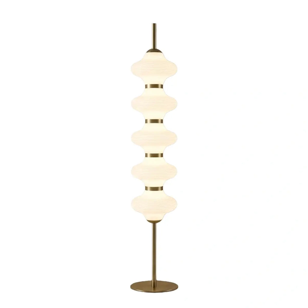 Modern Metal/Glass Floor Lamp - Orange Lantern Design for Bedroom - Flindria