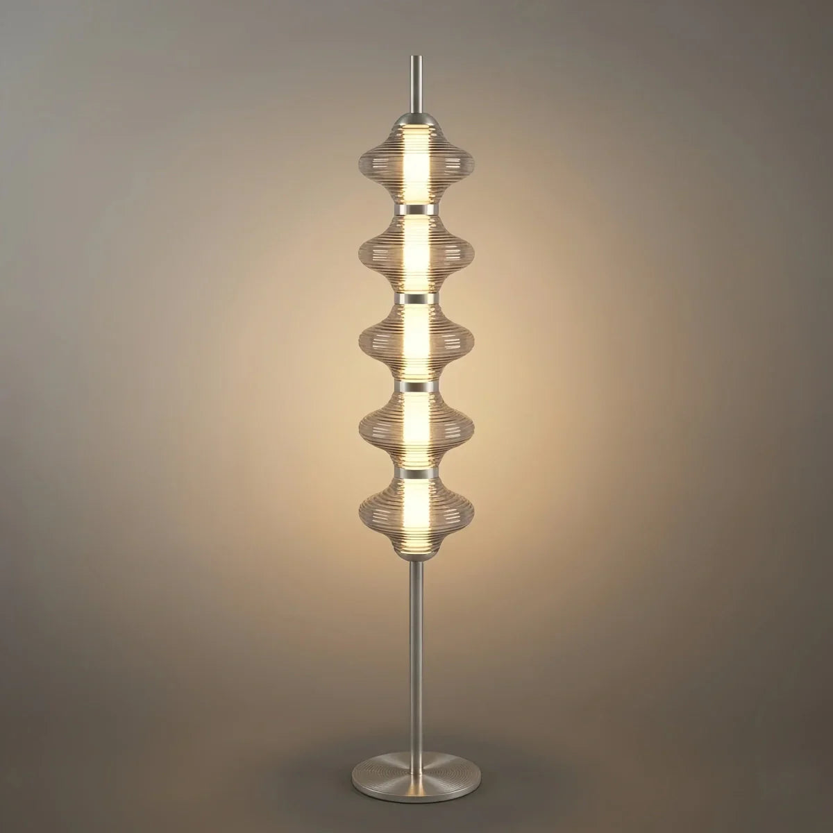 Modern Metal/Glass Floor Lamp - Orange Lantern Design for Bedroom - Flindria