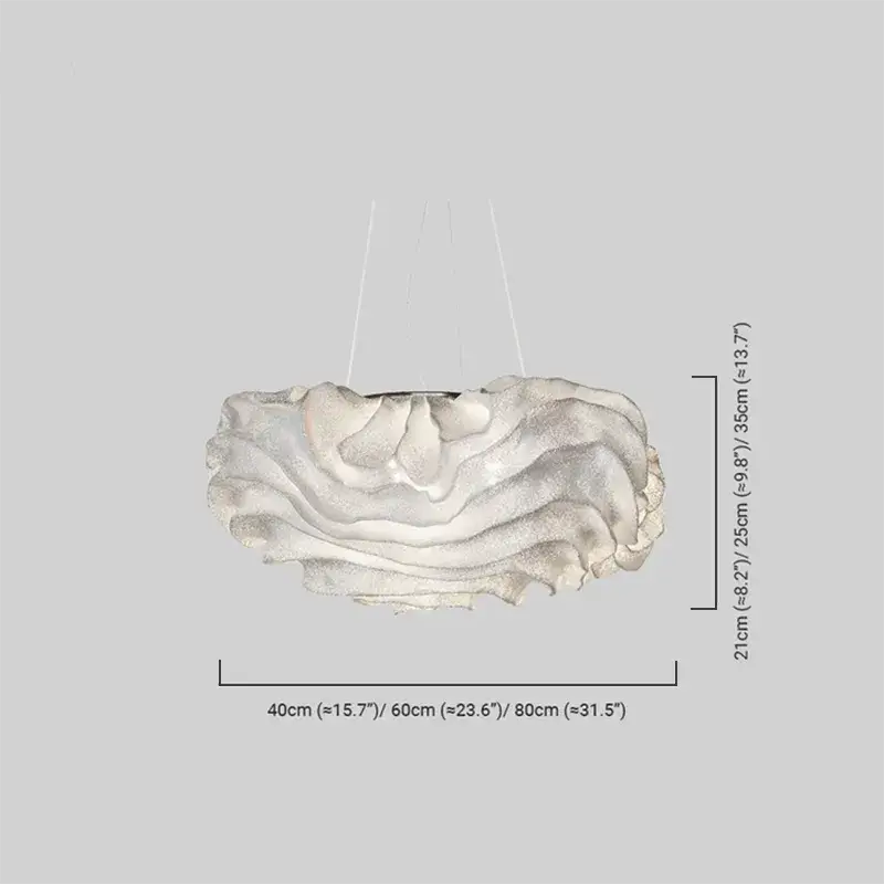 Art Deco Cloud-Shaped White Pendant Light – Metal Fixture for Living Room - Flindria