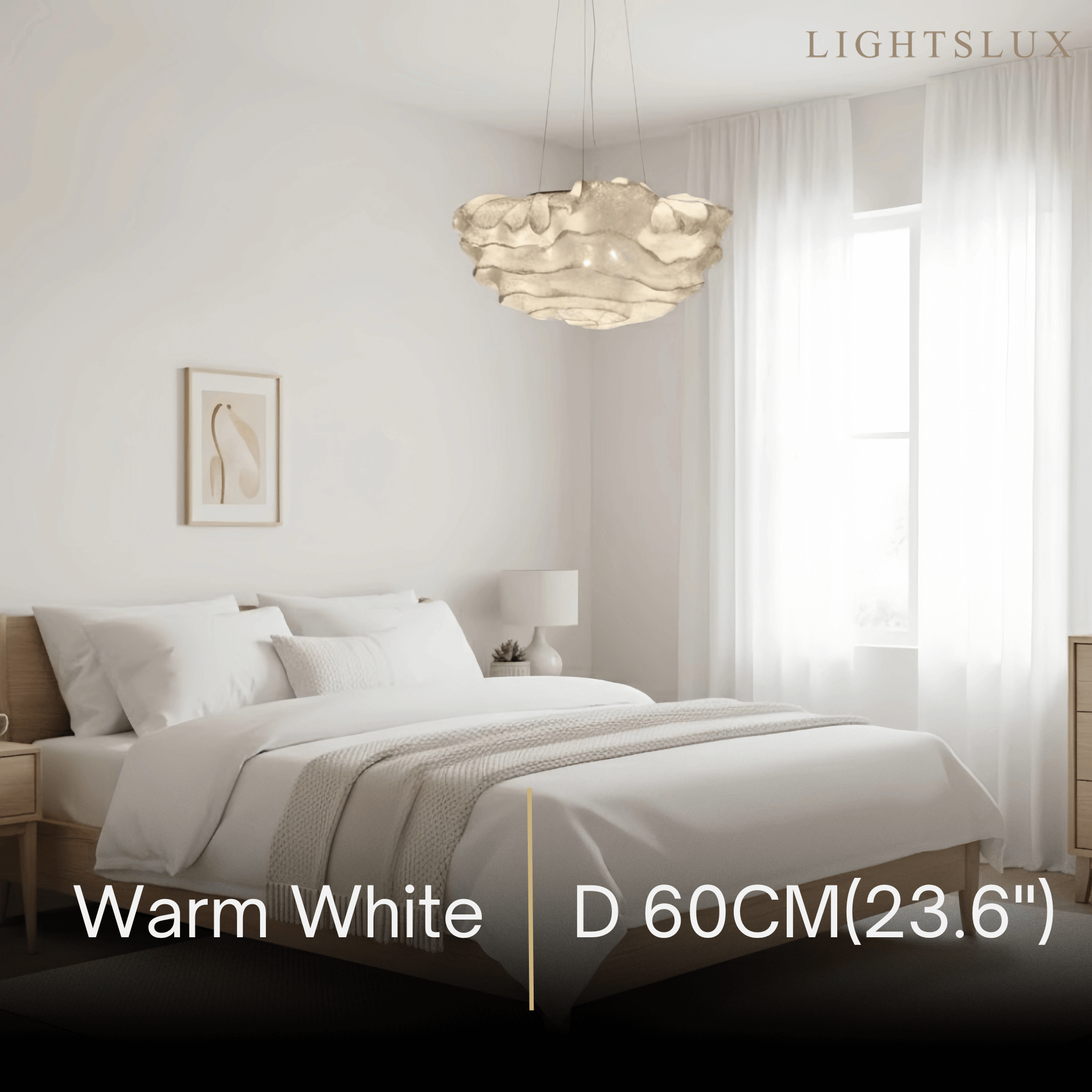 Art Deco Cloud-Shaped White Pendant Light – Metal Fixture for Living Room - Flindria