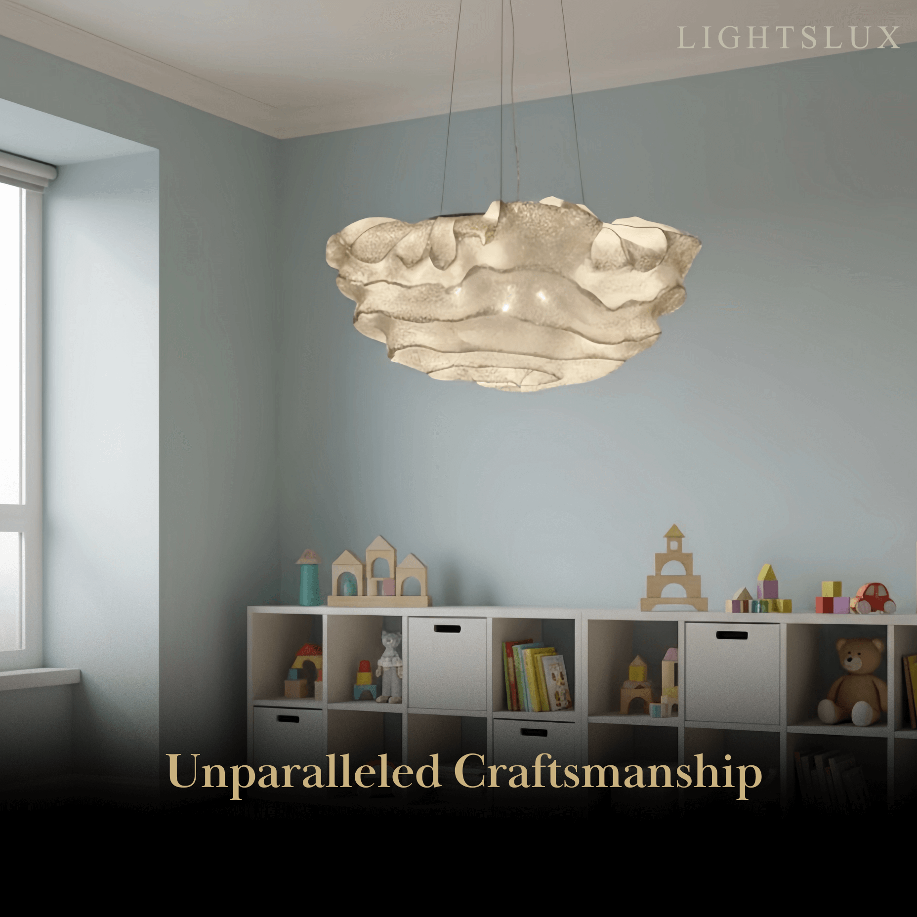 Art Deco Cloud-Shaped White Pendant Light – Metal Fixture for Living Room - Flindria