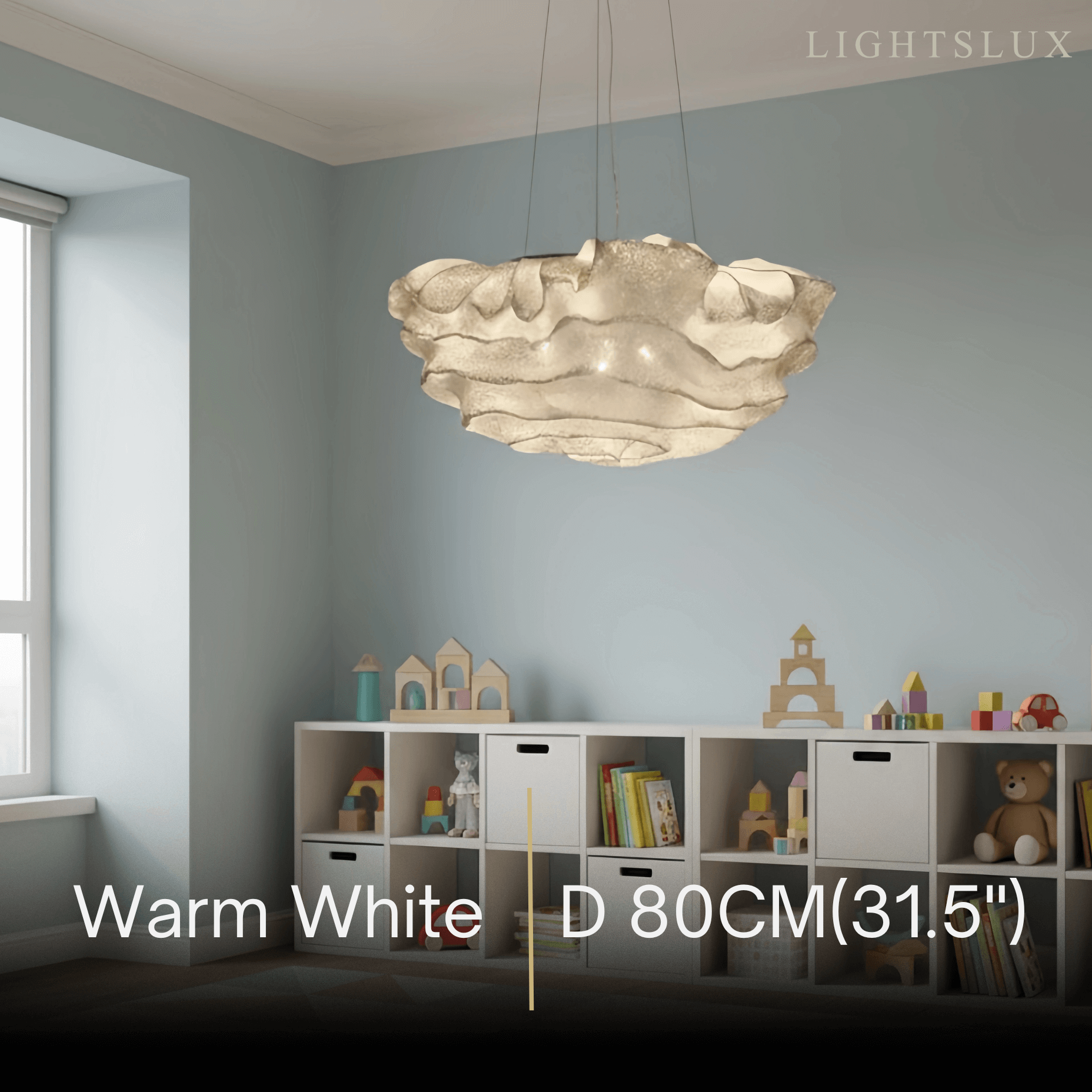 Art Deco Cloud-Shaped White Pendant Light – Metal Fixture for Living Room - Flindria