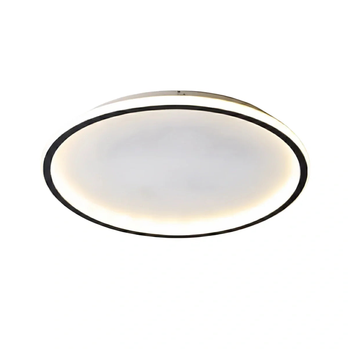Modern Round Ceiling Light – Black&White Metal for Living Room - Flindria