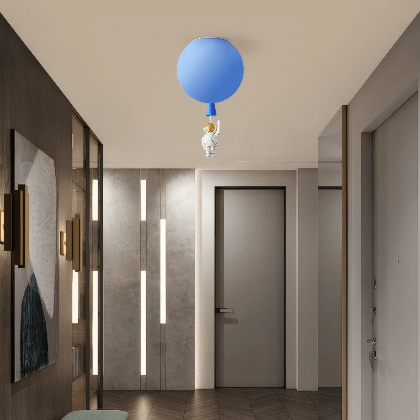 Designer Acrylic Ceiling Light - Astronaut Balloon for Children's Room - Flindria