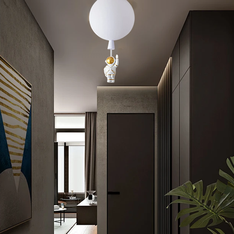 Designer Acrylic Ceiling Light - Astronaut Balloon for Children's Room - Flindria