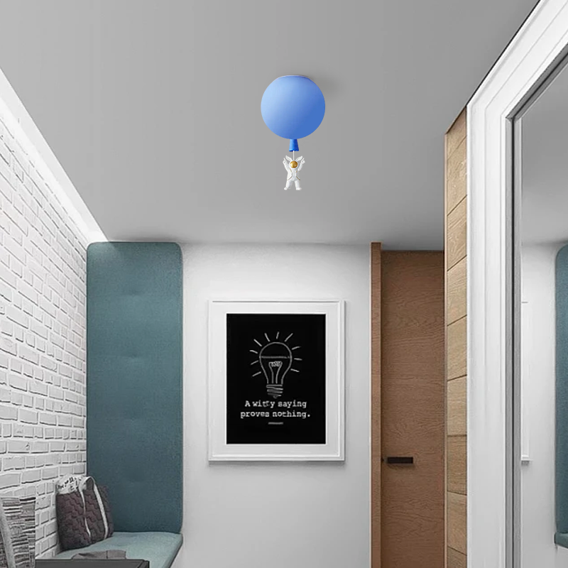 Designer Acrylic Ceiling Light - Astronaut Balloon for Children's Room - Flindria