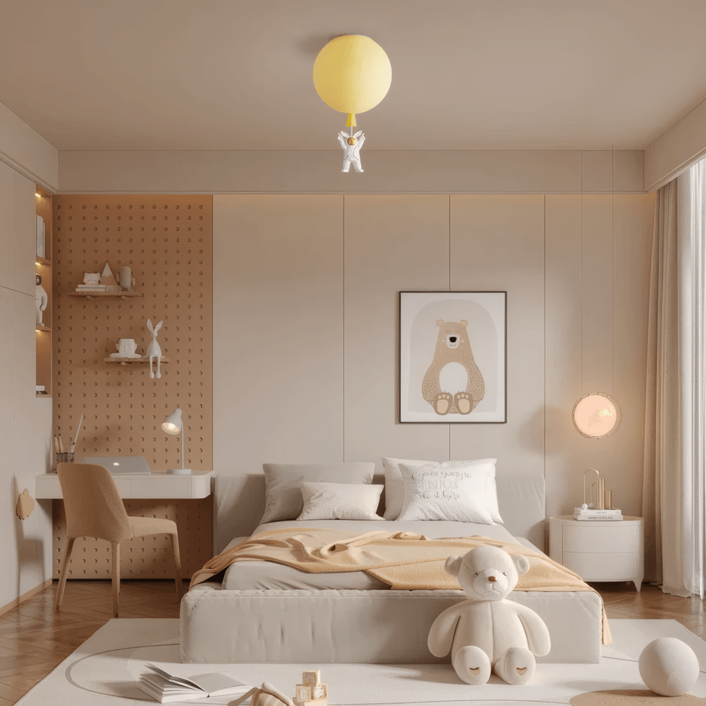 Designer Acrylic Ceiling Light - Astronaut Balloon for Children's Room - Flindria