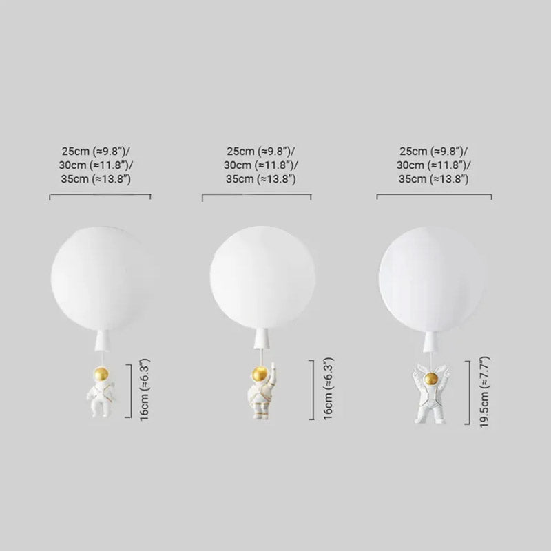 Designer Acrylic Ceiling Light - Astronaut Balloon for Children's Room - Flindria