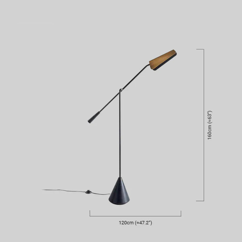 Minimalist Triangle Floor Lamp – LED Head & Metal/Marble Base for Bedroom/Living Room - Flindria