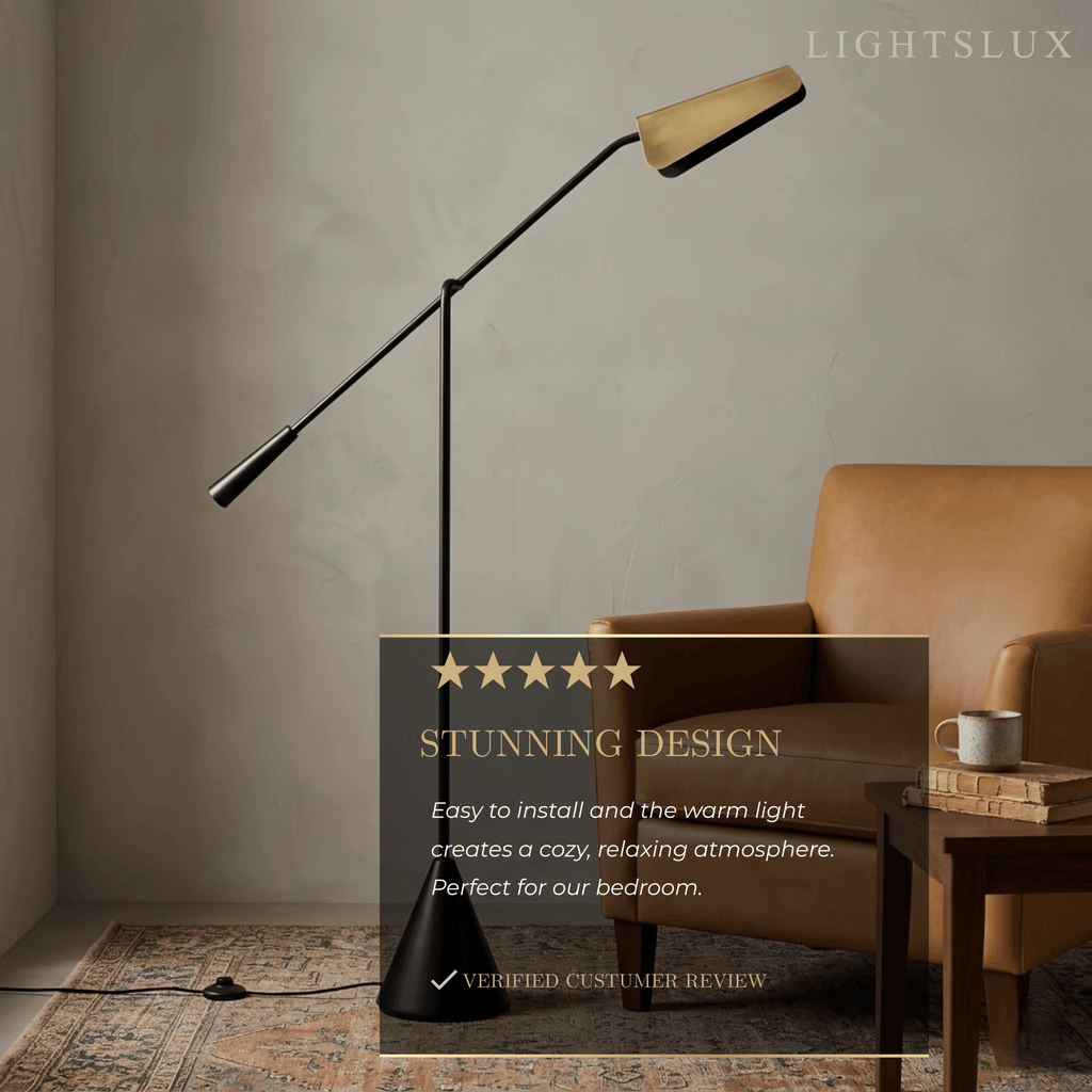 Minimalist Triangle Floor Lamp – LED Head & Metal/Marble Base for Bedroom/Living Room - Flindria
