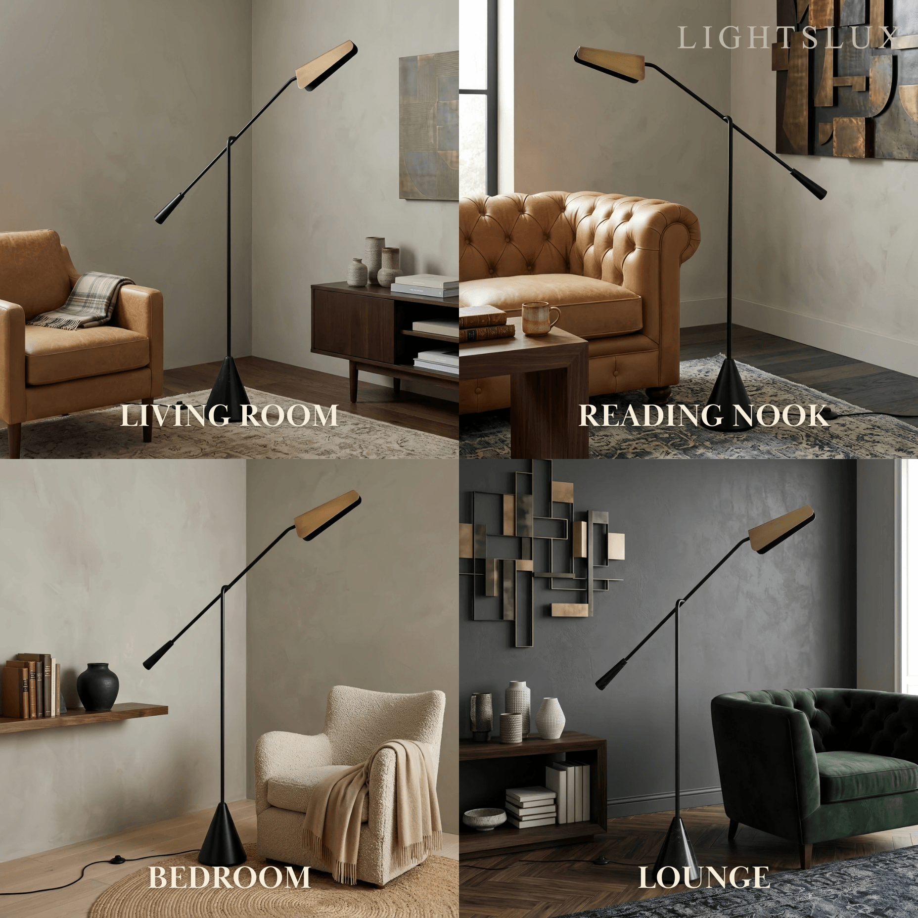 Minimalist Triangle Floor Lamp – LED Head & Metal/Marble Base for Bedroom/Living Room - Flindria