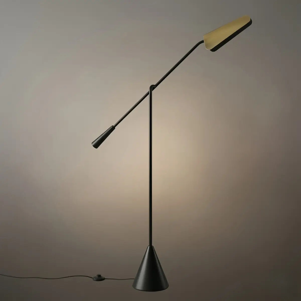 Minimalist Triangle Floor Lamp – LED Head & Metal/Marble Base for Bedroom/Living Room - Flindria