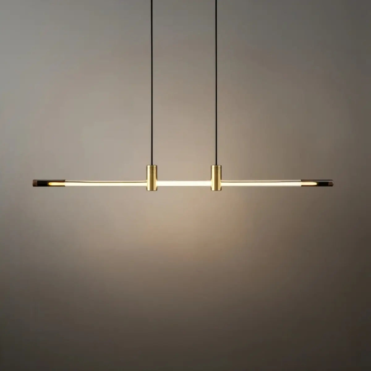 Modern Metal & Acrylic Pendant Light - Brown/Red Linear Design for Bedroom - Flindria