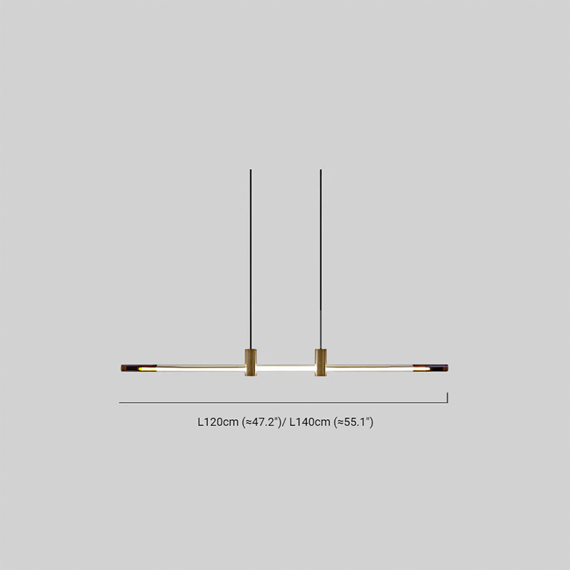 Modern Metal & Acrylic Pendant Light - Brown/Red Linear Design for Bedroom - Flindria