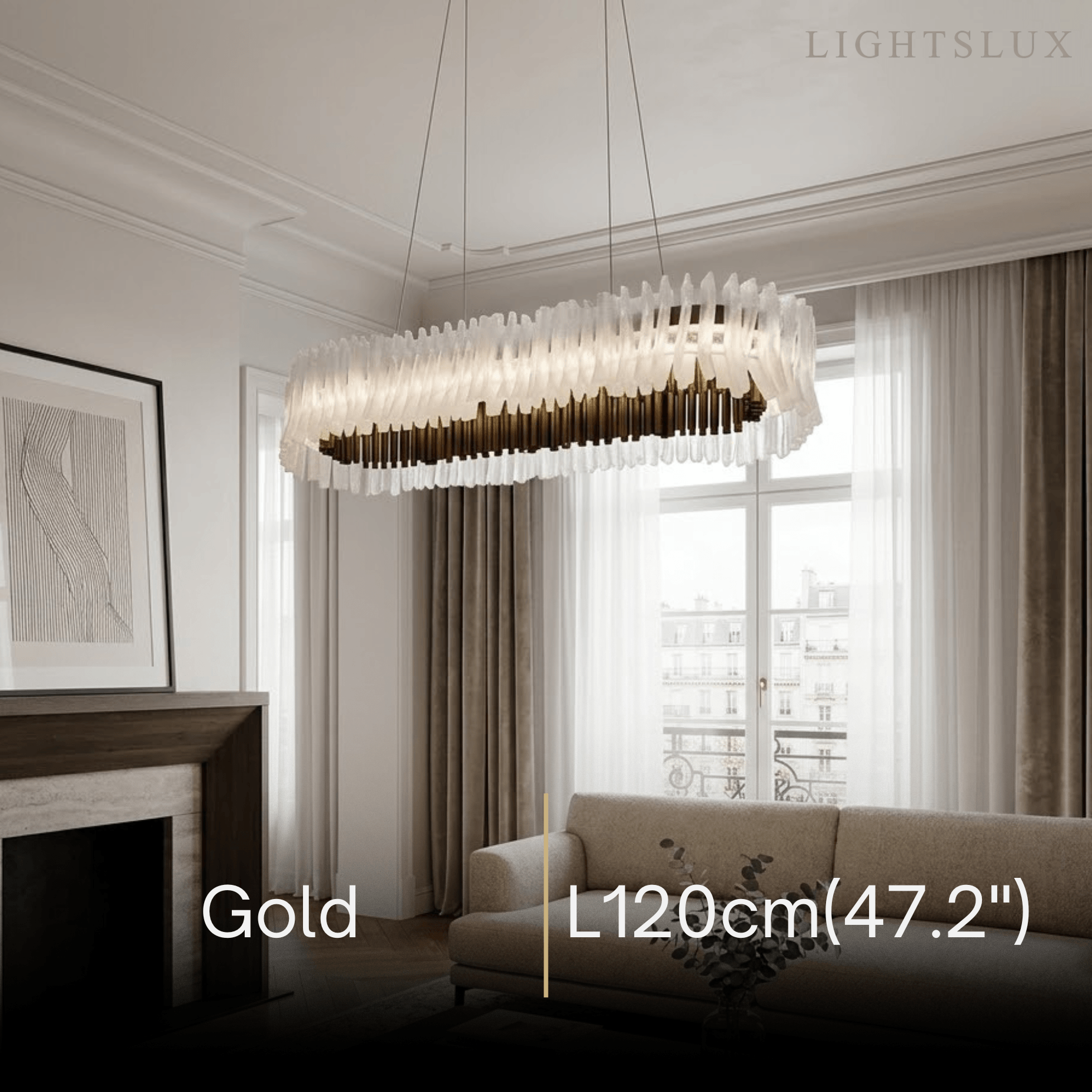 Designer Luxury Pleated Pendant Light – White/Gold/Chrome Acrylic for Living Room - Flindria