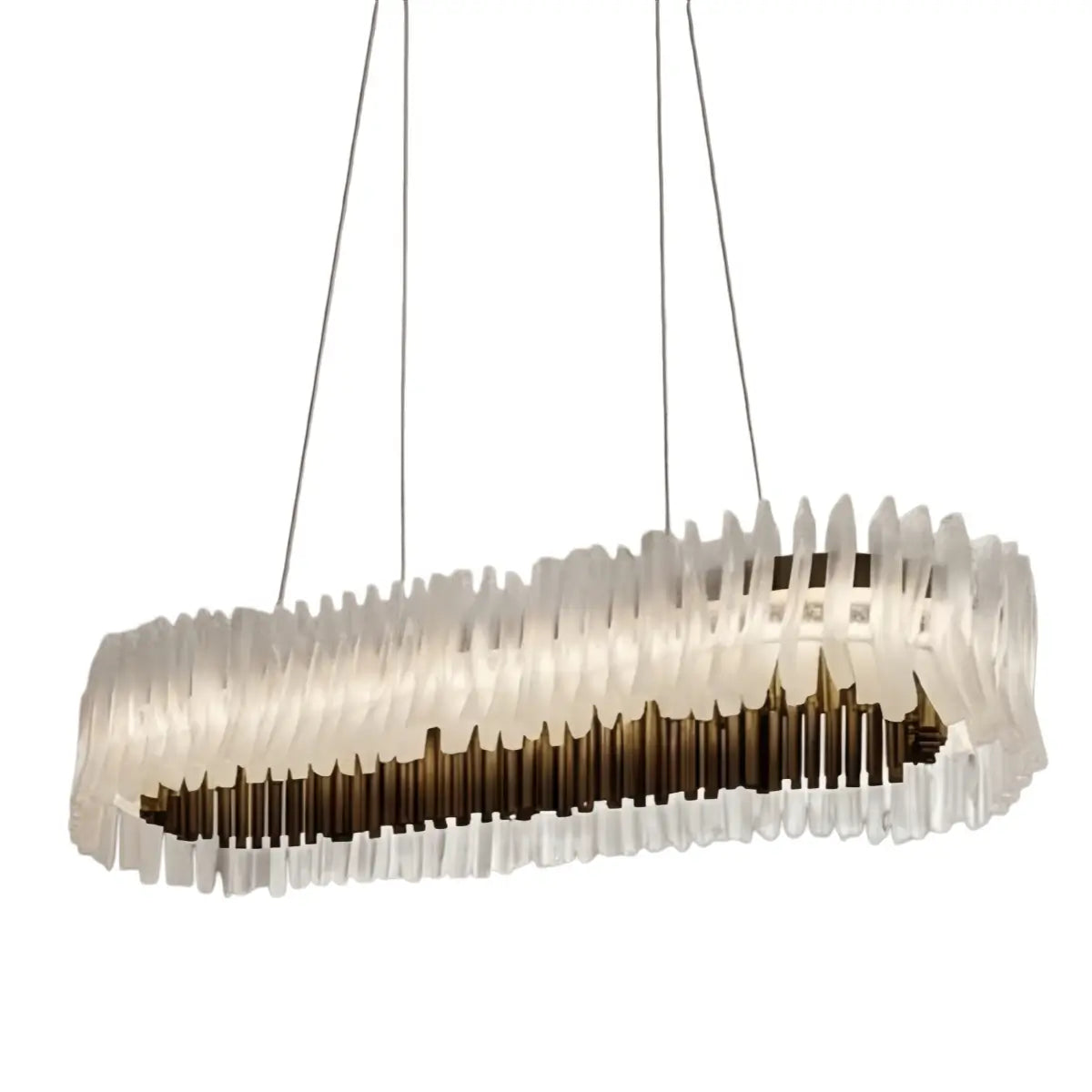 Designer Luxury Pleated Pendant Light – White/Gold/Chrome Acrylic for Living Room - Flindria