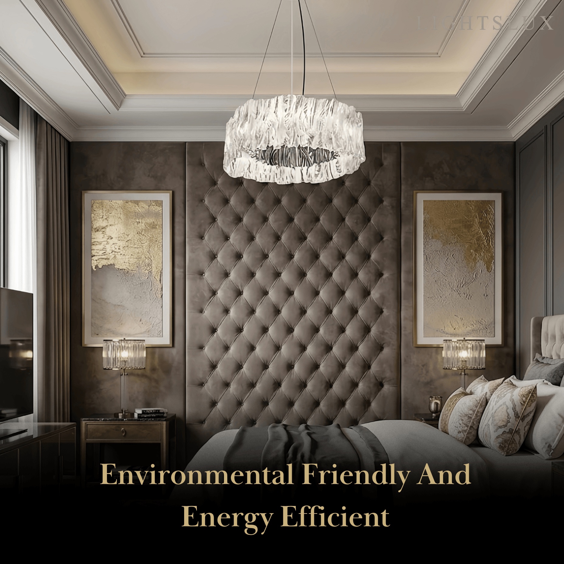 Designer Luxury Pleated Pendant Light – White/Gold/Chrome Acrylic for Living Room - Flindria