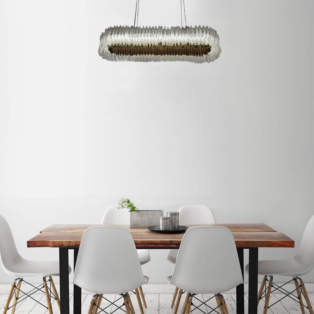Designer Luxury Pleated Pendant Light – White/Gold/Chrome Acrylic for Living Room - Flindria