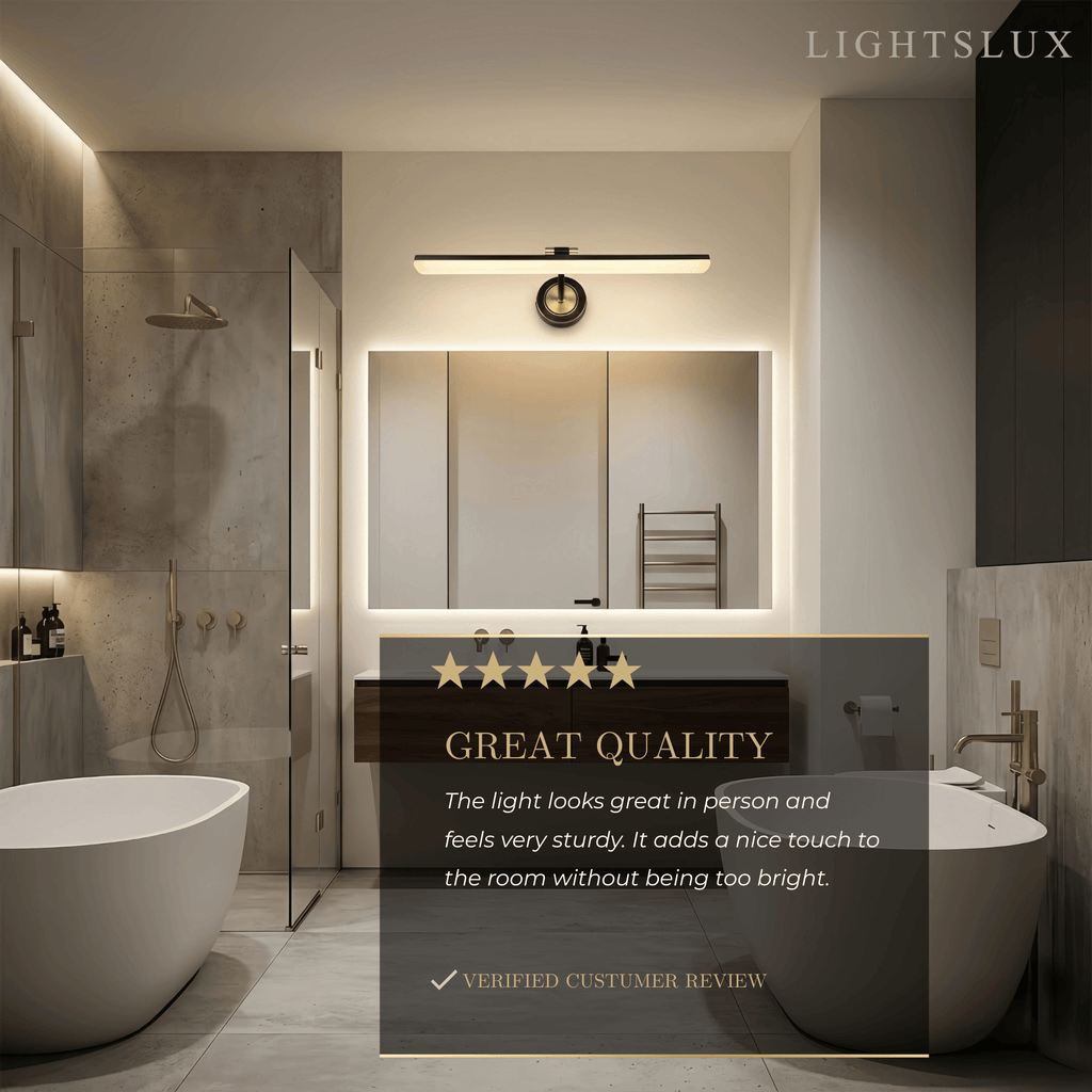 Vintage Vanity Light – Black/Gold Metal with Adjustable Light Bathroom - Flindria