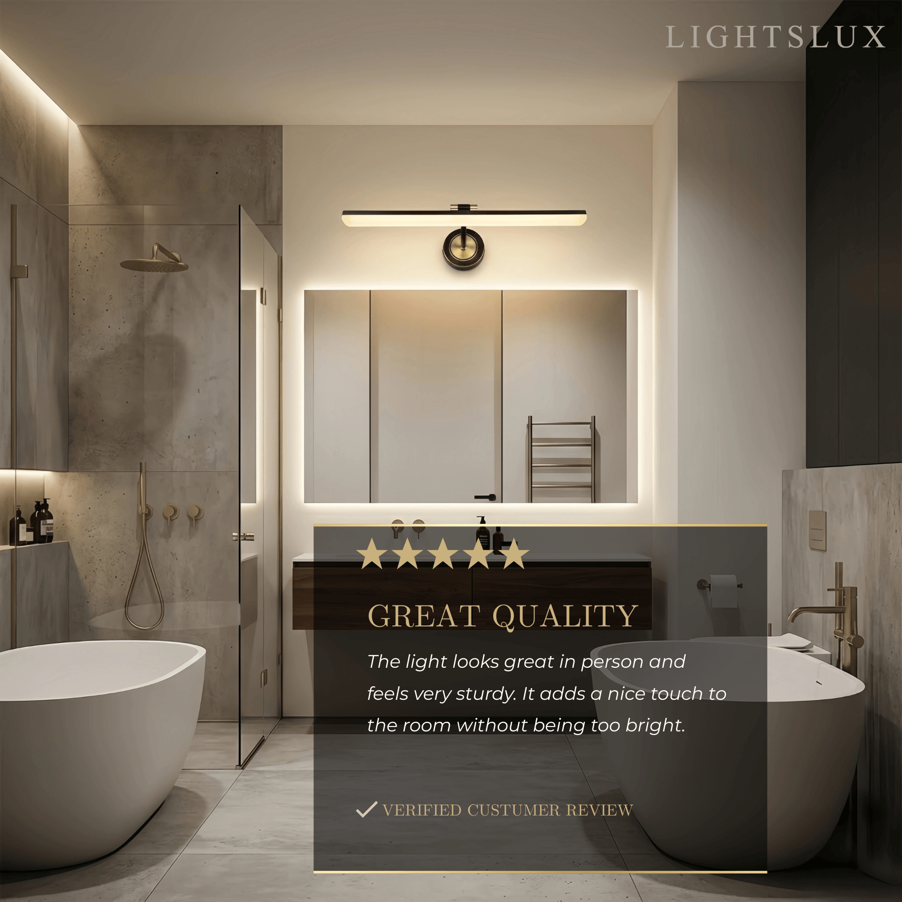 Vintage Vanity Light – Black/Gold Metal with Adjustable Light Bathroom - Flindria