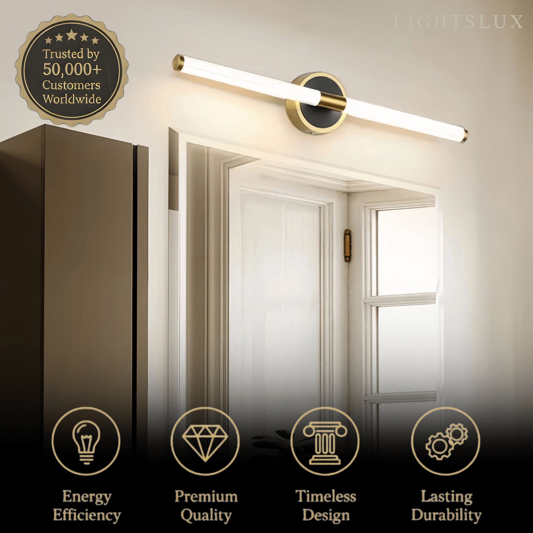 Minimalist Stick Vanity Wall Lamp – Mirror Front for Bathroom - Flindria