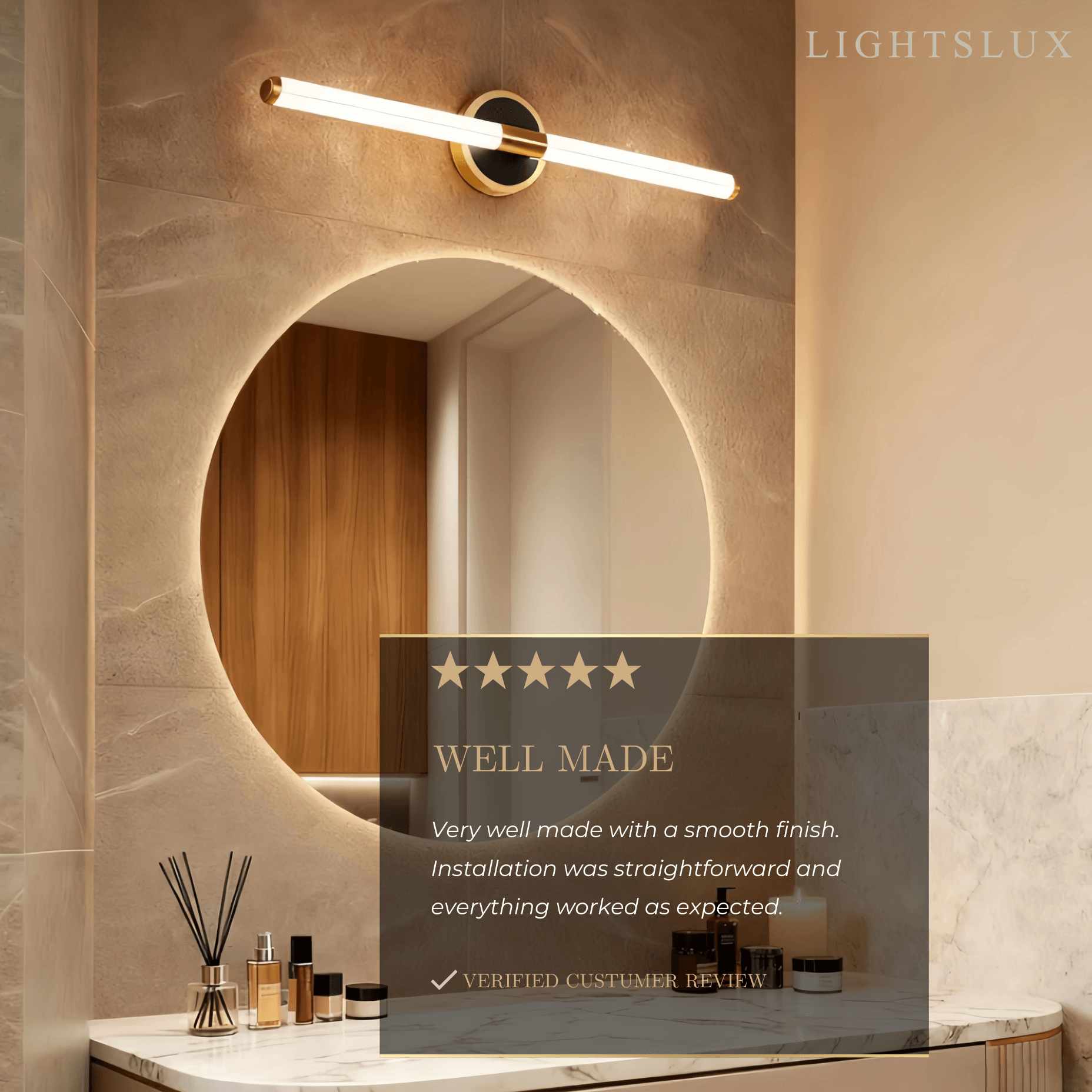 Minimalist Stick Vanity Wall Lamp – Mirror Front for Bathroom - Flindria