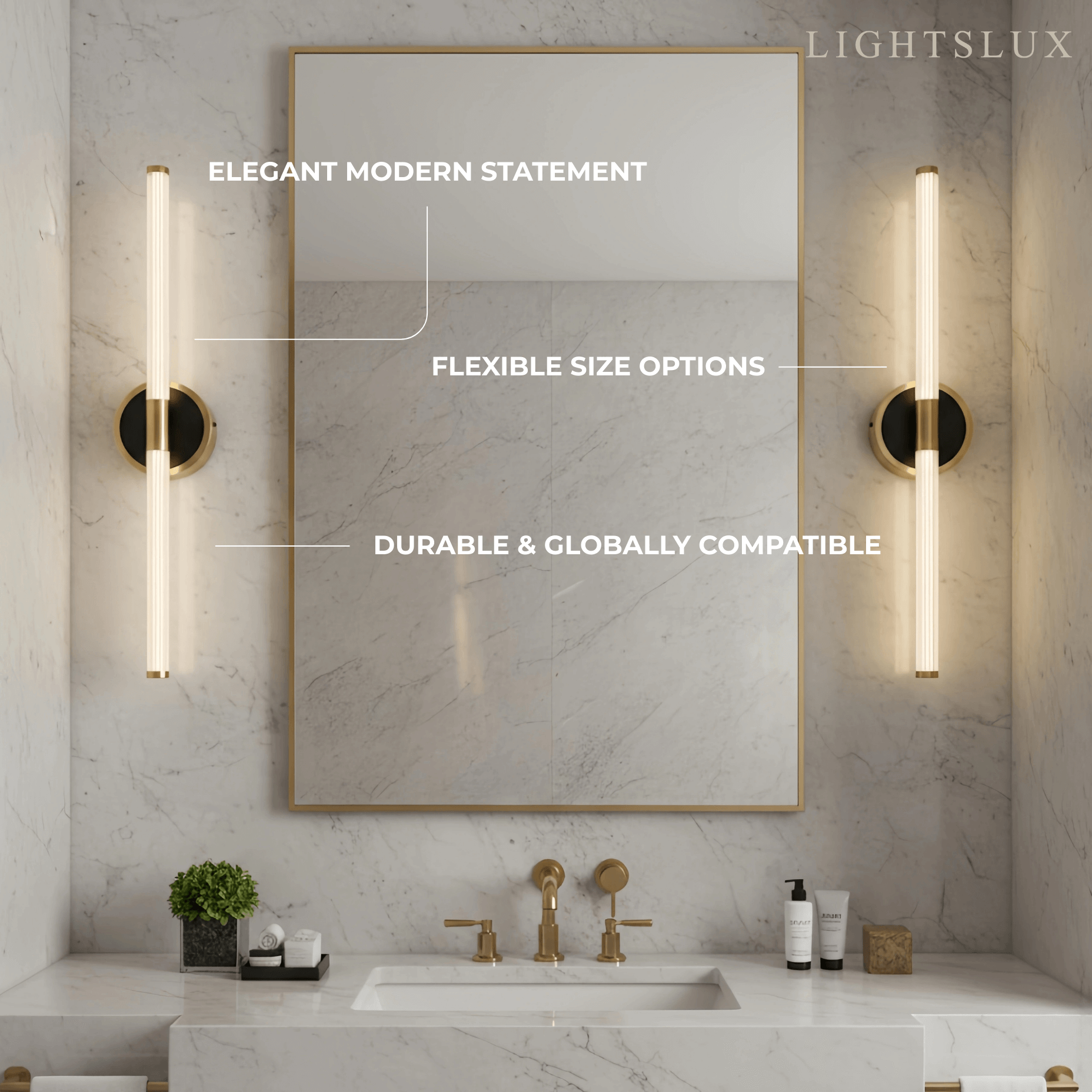 Minimalist Stick Vanity Wall Lamp – Mirror Front for Bathroom - Flindria