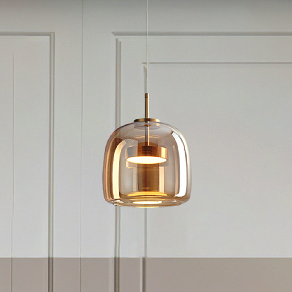 AuroraGold Vintage LED κρεμαστό φωτιστικό — Χρυσή γυάλινη σκιά