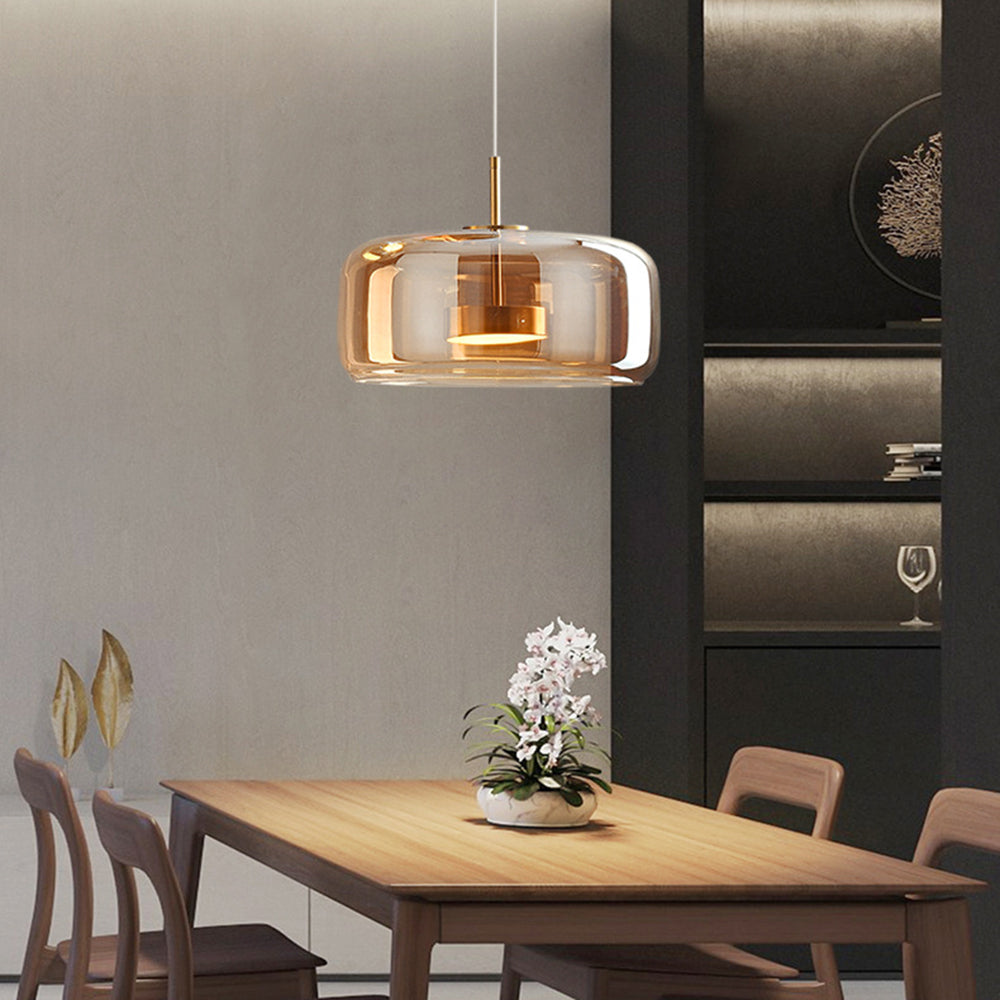 AuroraGold Vintage LED κρεμαστό φωτιστικό — Χρυσή γυάλινη σκιά