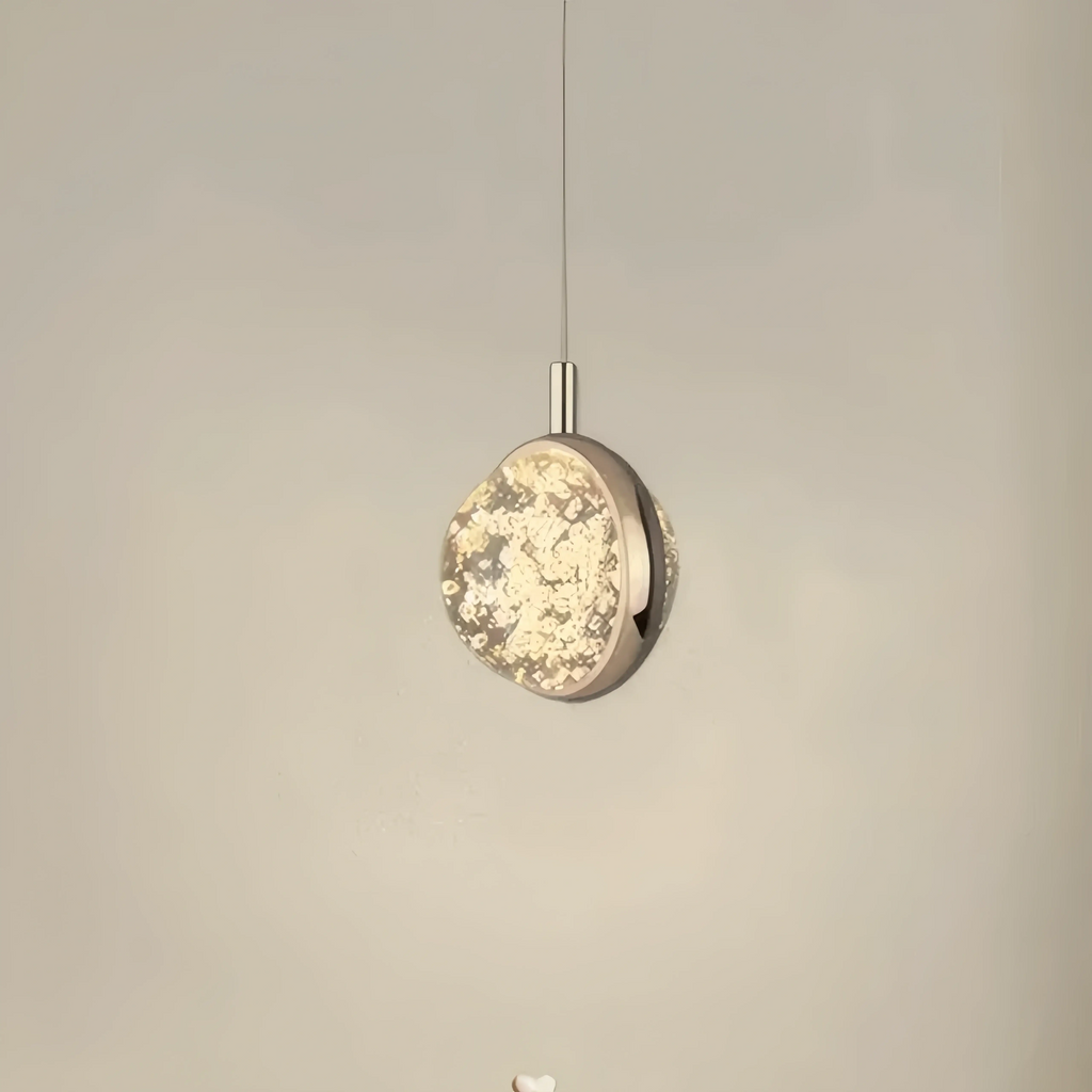 Art Deco Gold Pendant Light – Globular Metal/Crystal for Bedroom - Flindria