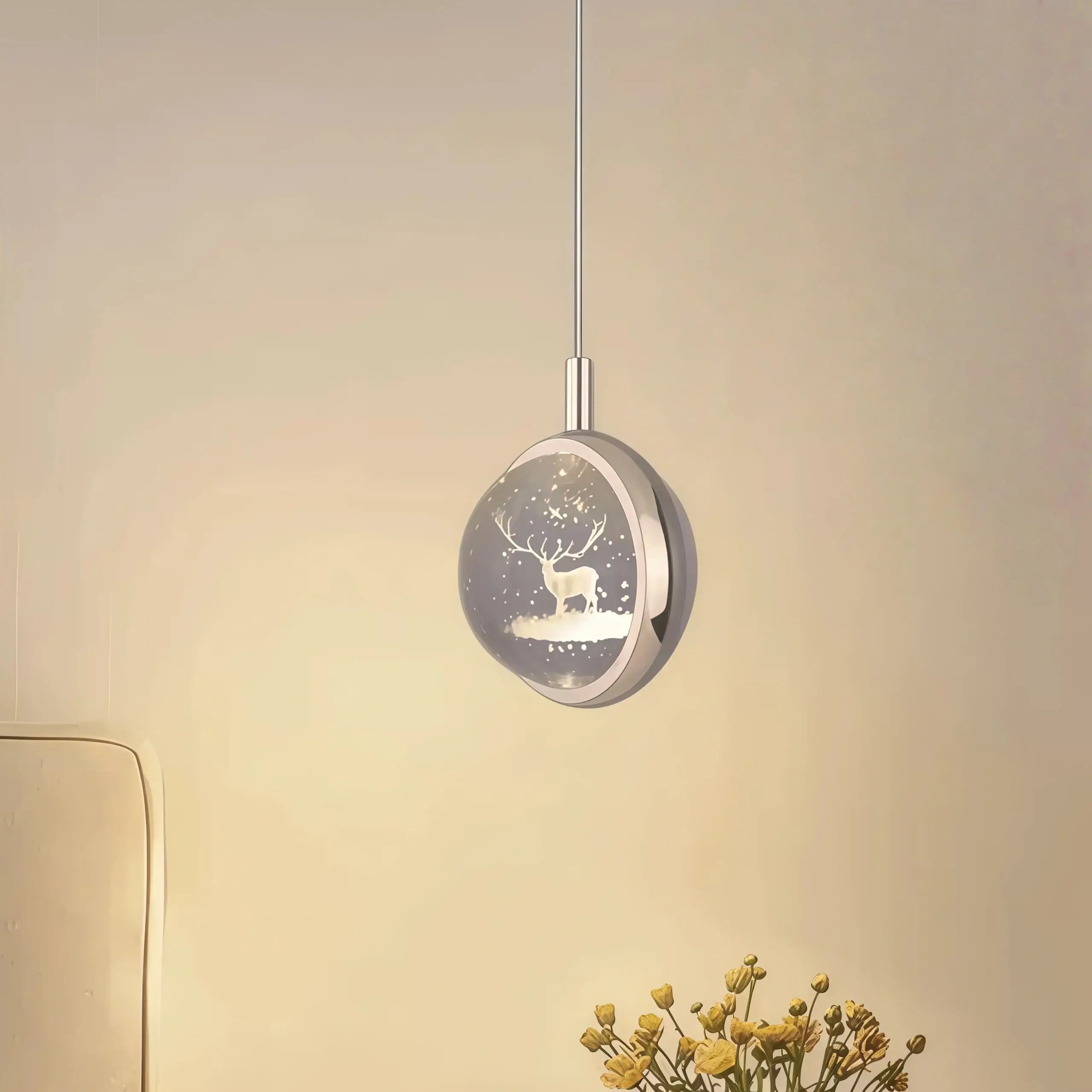 Art Deco Gold Pendant Light – Globular Metal/Crystal for Bedroom - Flindria