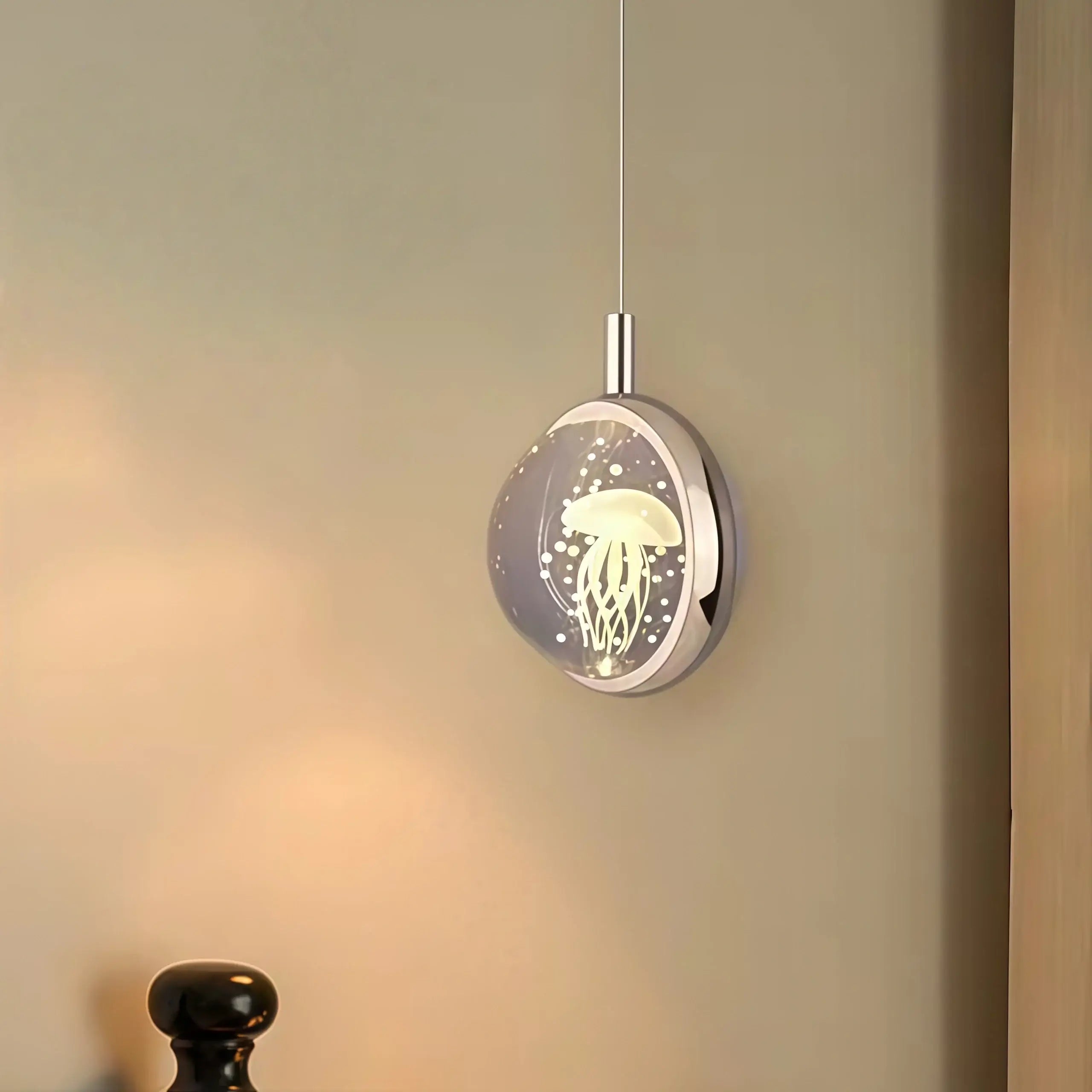 Art Deco Gold Pendant Light – Globular Metal/Crystal for Bedroom - Flindria