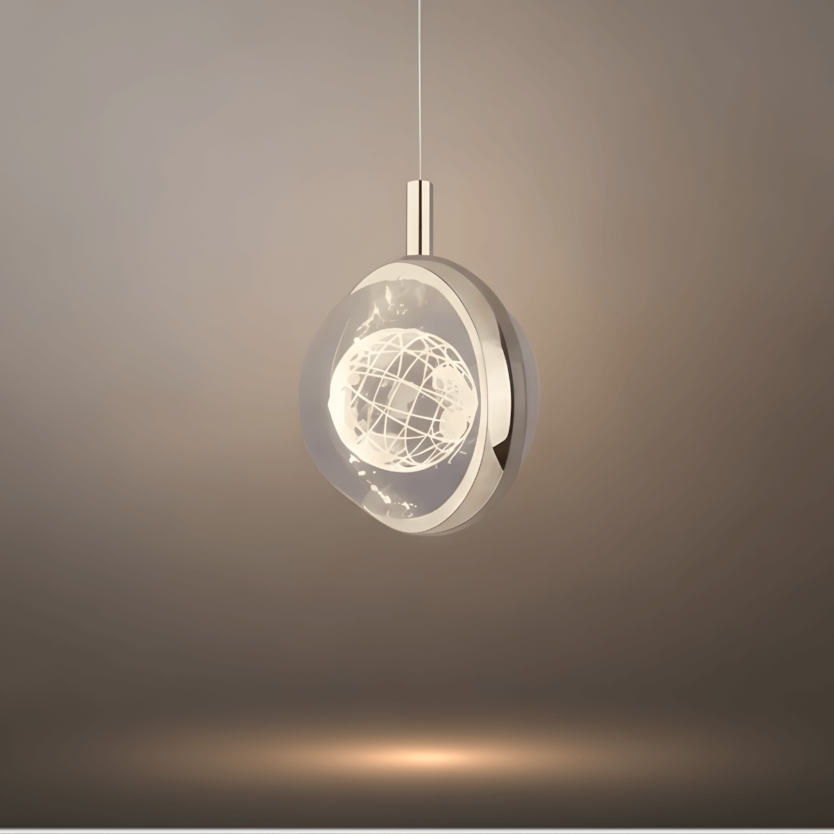 Art Deco Gold Pendant Light – Globular Metal/Crystal for Bedroom - Flindria