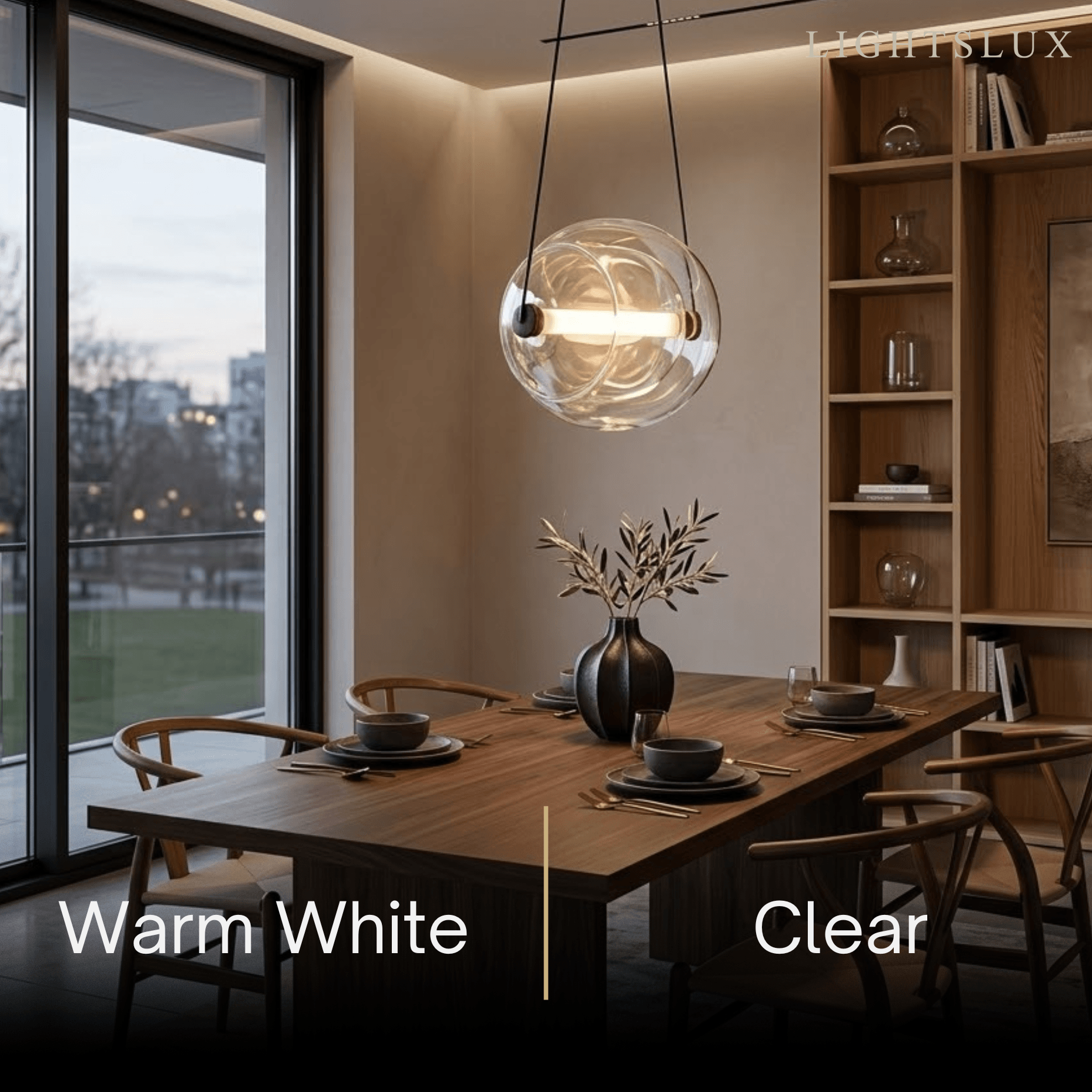 Modern Minimalist Glass Pendant Light – 6 Colors for Dining Room - Flindria
