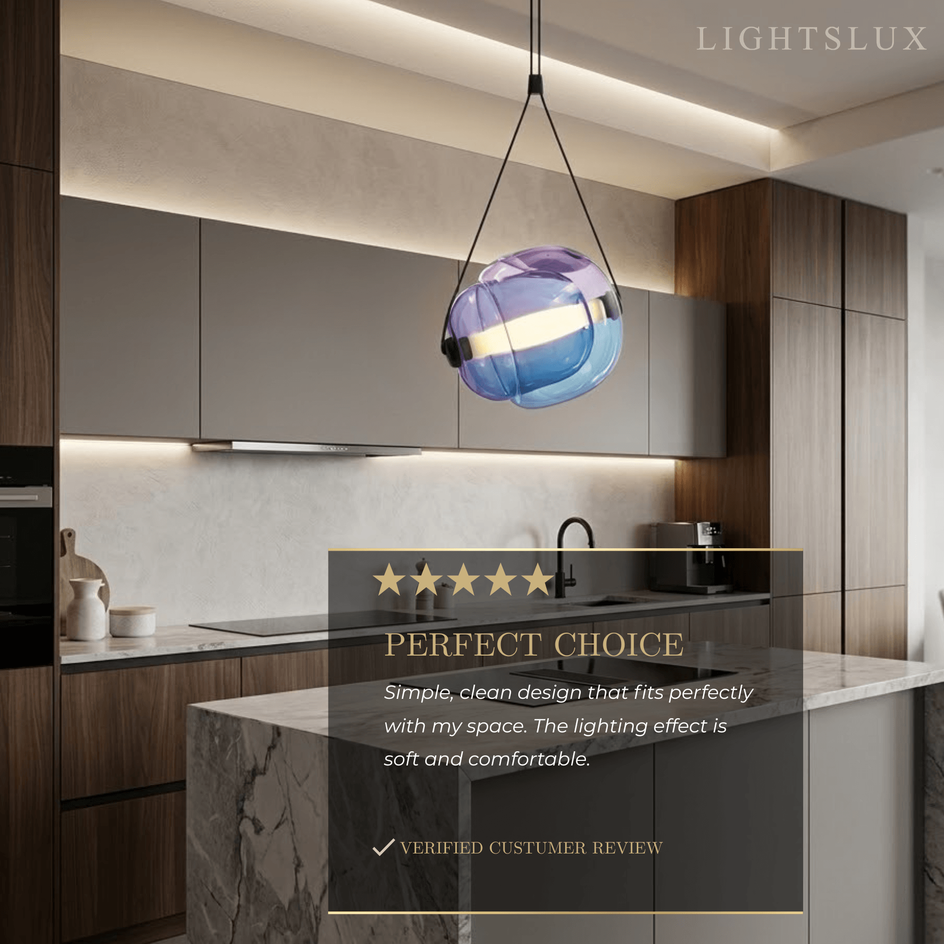 Modern Minimalist Glass Pendant Light – 6 Colors for Dining Room - Flindria